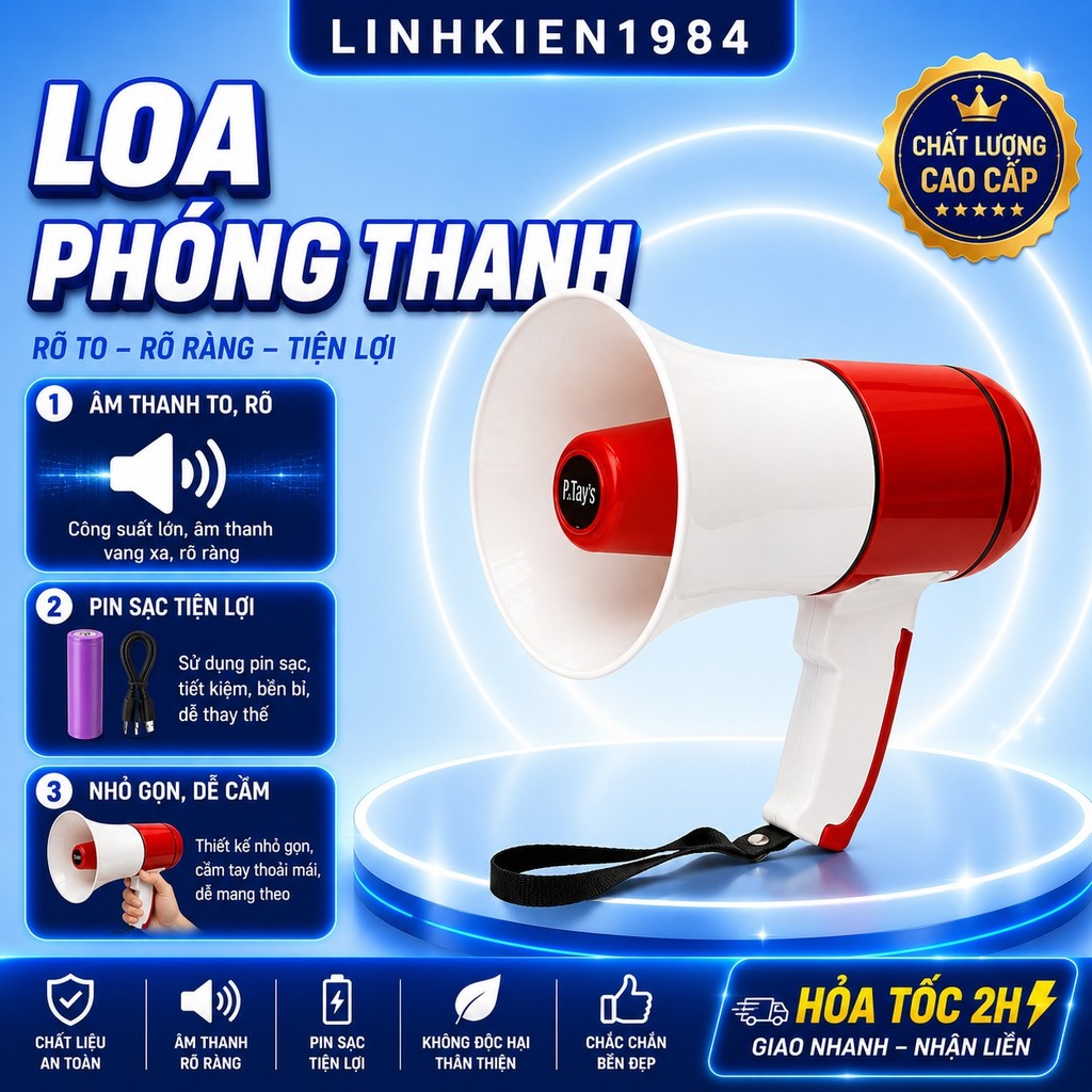 [FBS] Loa Phóng Thanh MS004 Công Suất Lớn Chuyên Bán Hàng, Rao Vặt, Có Ghi Âm, Khe Cắm USB