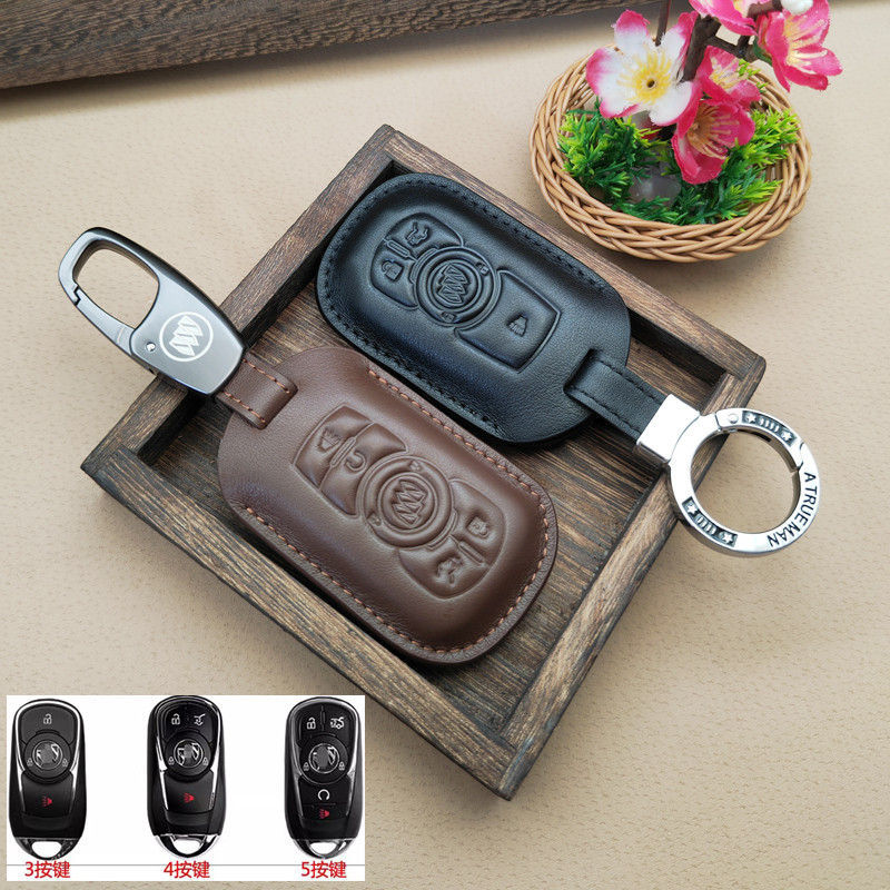 Thích hợp cho Buick Junwei Chìa khóa Uncle Junyue GL8 Uncle GX Micro Blue 7 Túi khóa da thật cao cấp