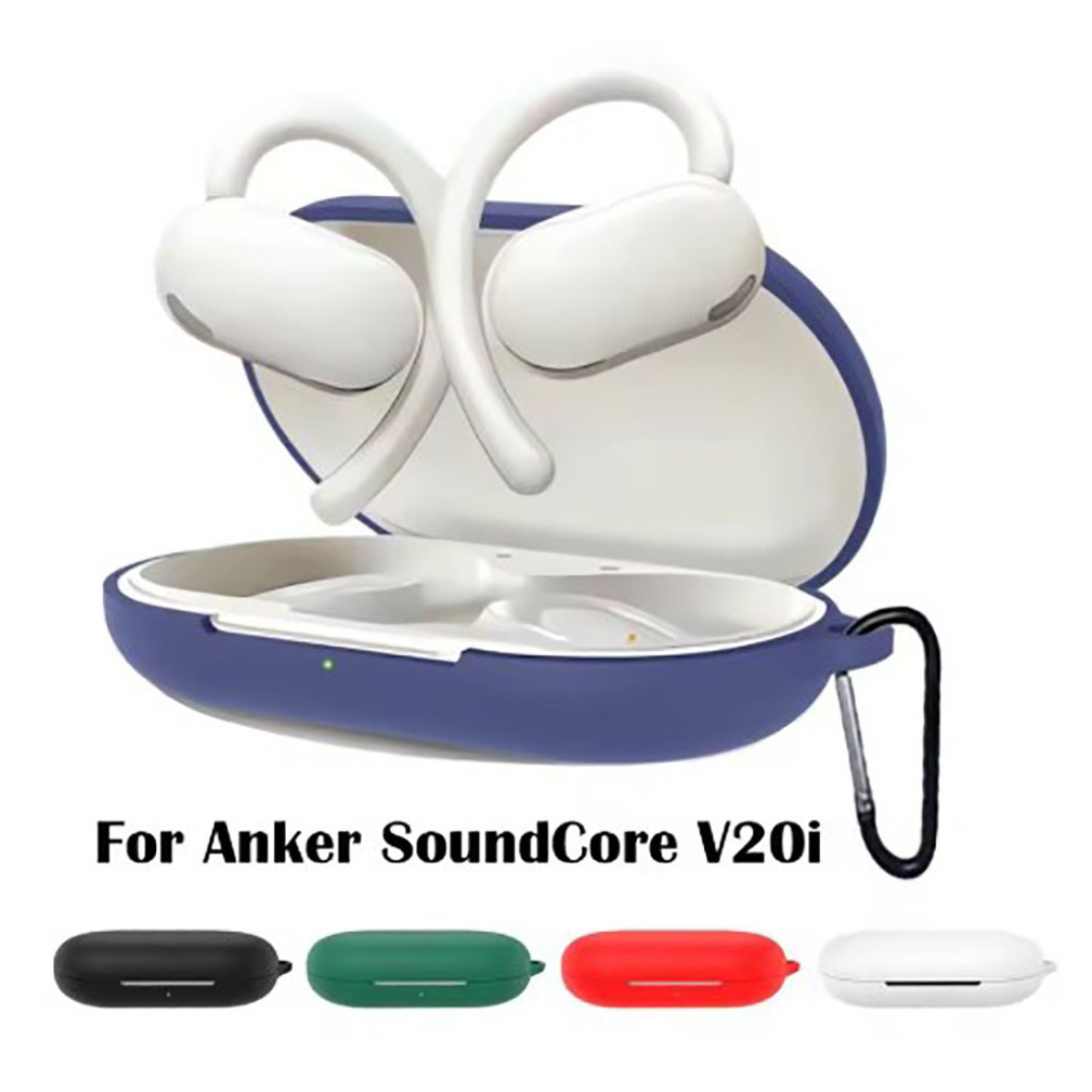 Vỏ silicon mềm màu trơn cho hộp bảo vệ chống sốc Anker Soundcore V20i có móc