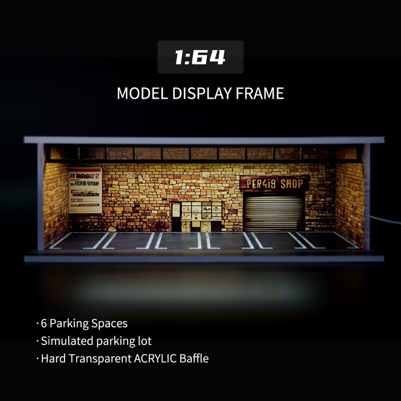 Mô Hình Garage 1/64 Bãi Đỗ Xe Tĩnh Mini Gt 1/64 Mica Trong Suốt Cao Cấp Bãi Đỗ Xe Mô Hình Bãi Để Xe 