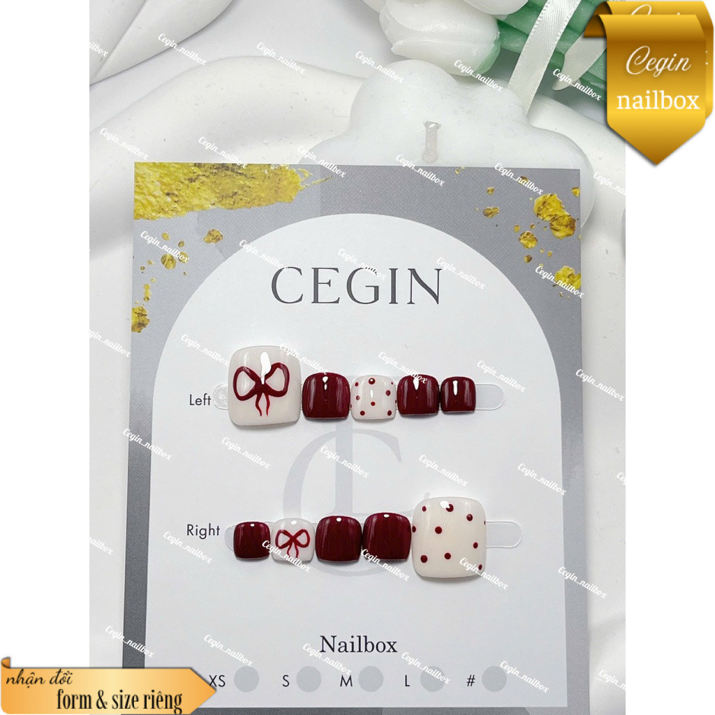 NAIL BOX THIẾT KẾ CEGIN CHÂN ĐỎ MIX VẼ THỦ CÔNG (C87)