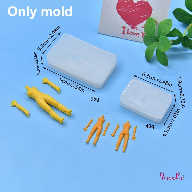 YosunRui] 1 Bộ Đất Sét Polymer Nam Búp Bê Cơ Thể Torso Khuôn Silicon Fondant / Nhựa Đất Sét DIY Búp 