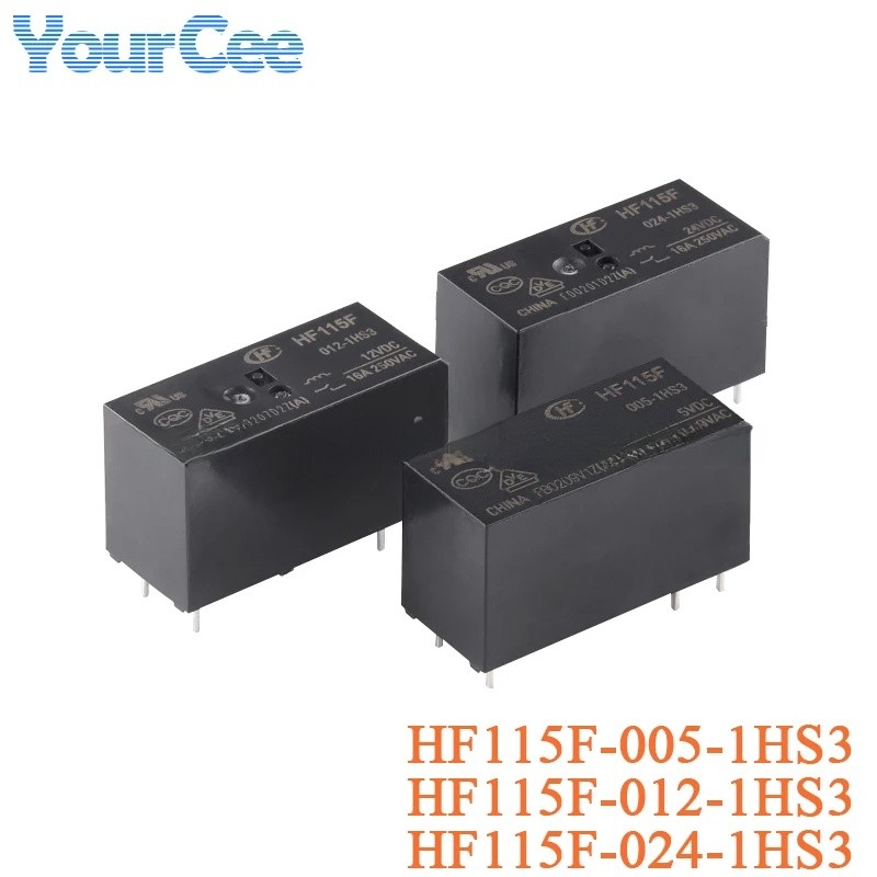 2 Chiếc Rơ Le Công Suất Cao HF115F HF115F-005-1HS3 HF115F-012-1HS3 HF115F-024-1HS3 1HS3 DC 5V 12V 24