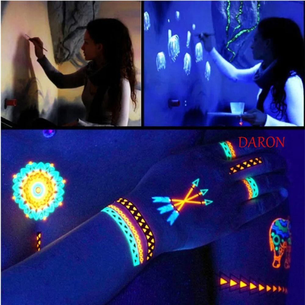 DARON Face Huỳnh Quang Glow Paint, 10ml Màu Dạ Quang Body Art Painting, Rave Props UV Glow Kids Make