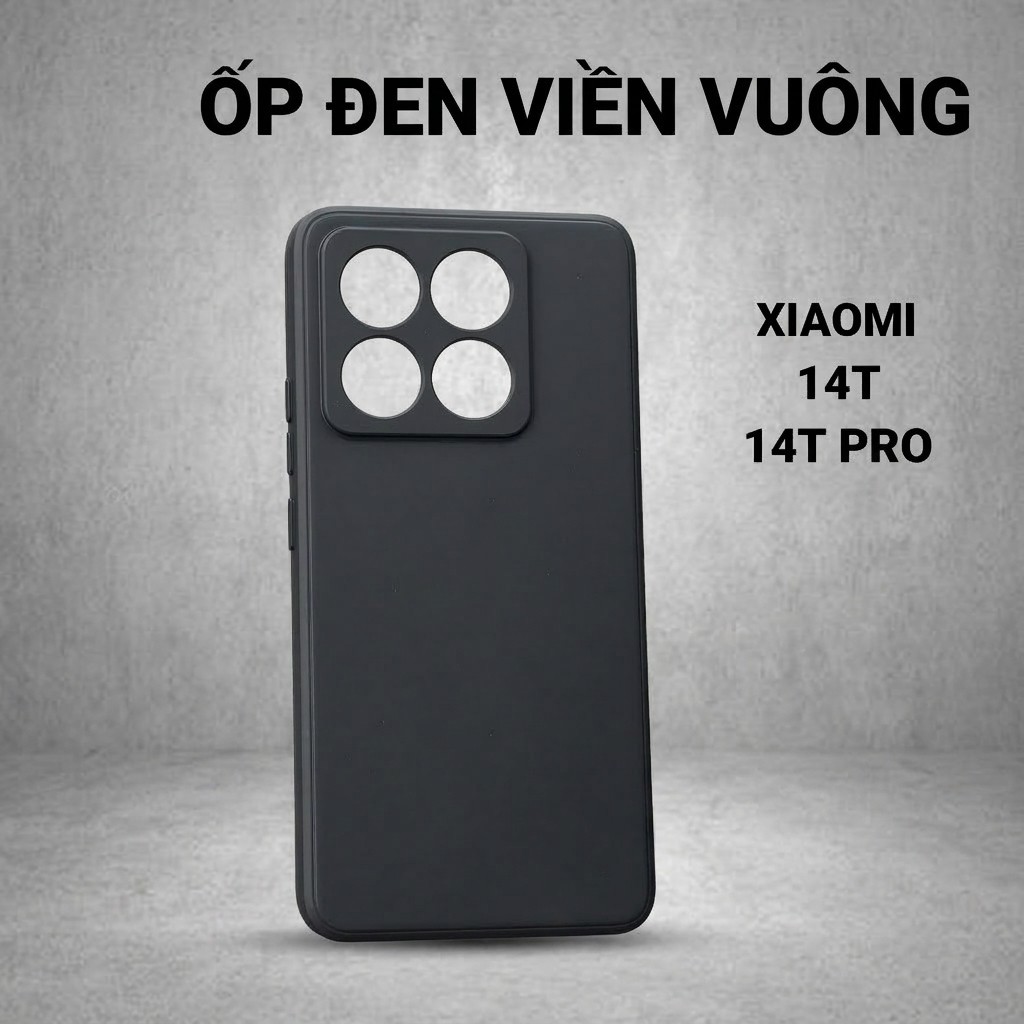 Ốp lưng Xiaomi 14T, 14T Pro 5G  trơn màu đen | Ốp điện thoại Xiaomi dẻo bảo vệ camera đt toàn diện