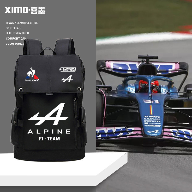 Alpine Fleet Renault F1 Racing Fleet Hàng Hóa Ba Lô Nam Nữ Có Thể Tùy Chỉnh Ba Lô Máy Tính Dung Tích