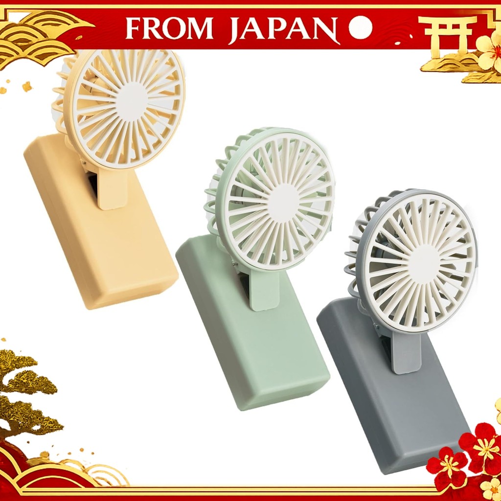 Remark Handy Fan Clip Fan, Set of 3 Colors, Can Be Attached to a Smartphone, Palm Size, Easy to Carr
