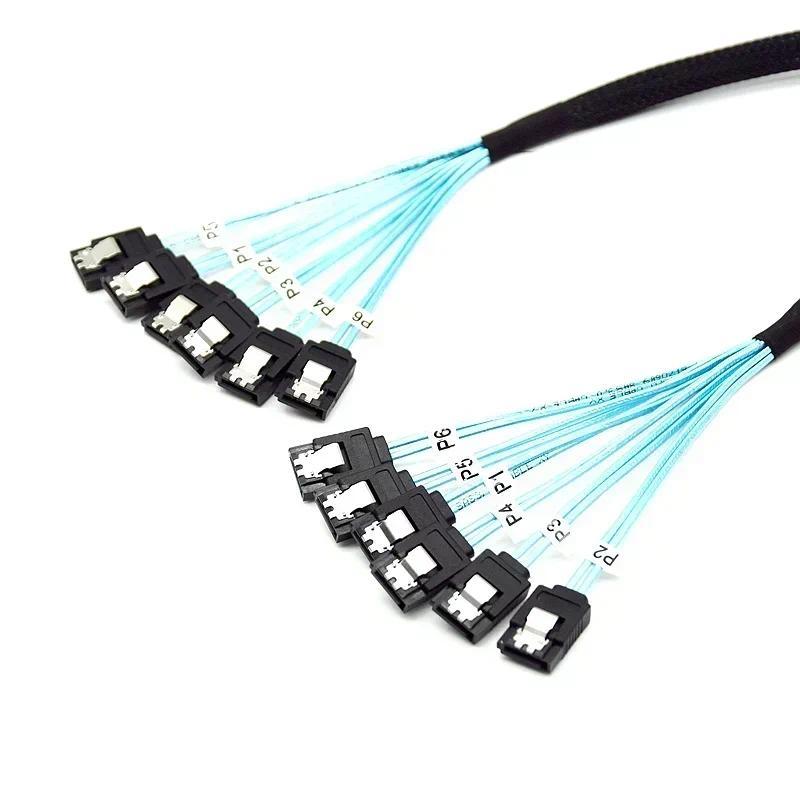 4 / 6 Cái / bộ Sata To Sata 6 Cổng / Bộ Cáp Ngày Cho Máy Chủ 7 Pin Đến Sata 7 Pin Sas Cáp 6Gbps HDD 