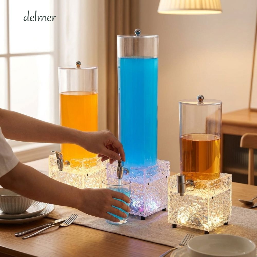 Tháp bia dạ quang LED DELMER, Máy phân phối tháp bia không thể phá vỡ bằng Acrylic, Máy phân phối nư