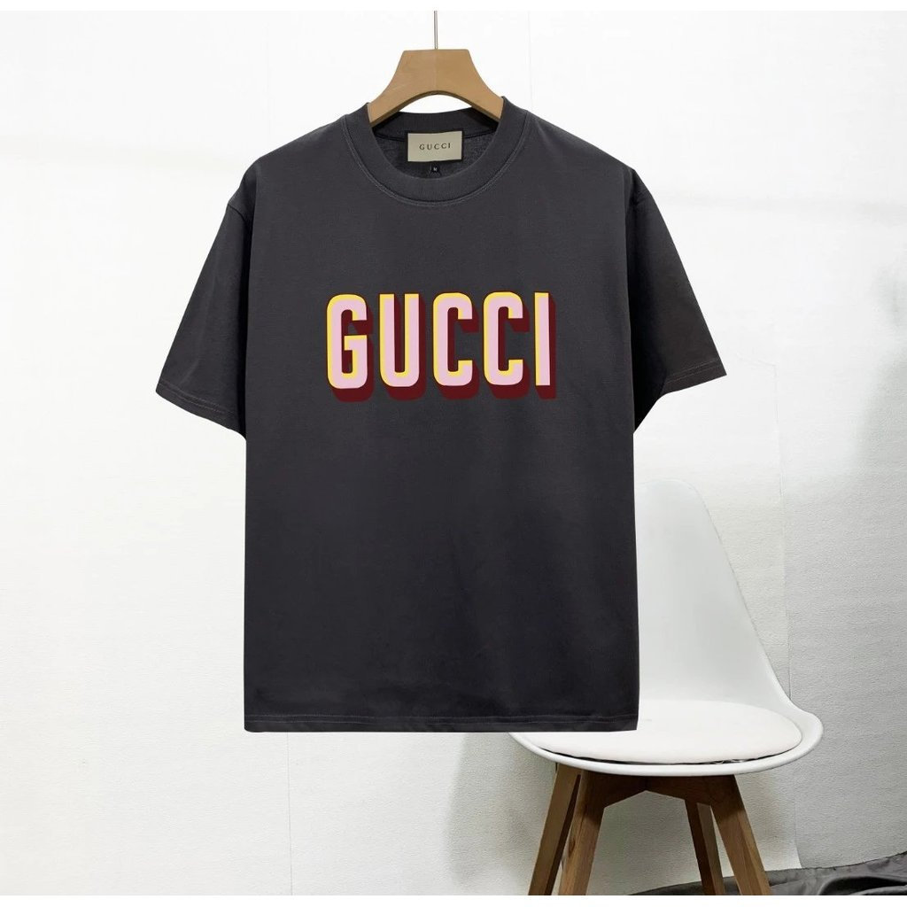 GUCCI / GUCCI / 6XL / 2026 Áo thun ngắn tay cổ tròn phong cách mới Phong cách cặp đôi Phong cách nam