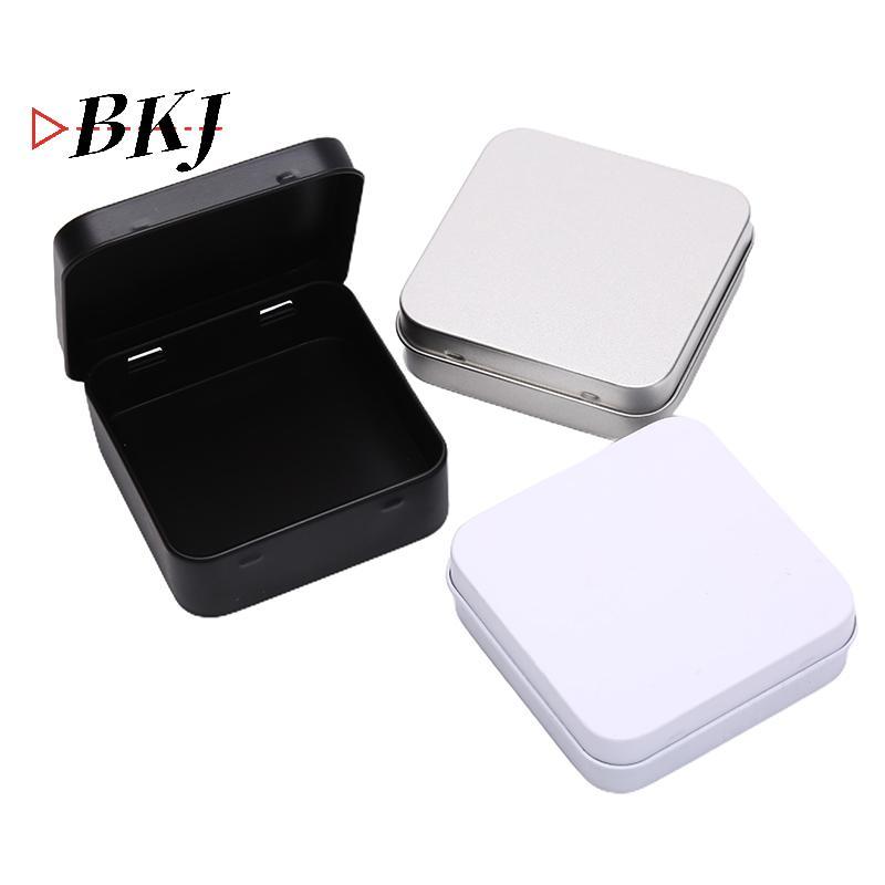 [KJ] Hộp đựng thiếc kim loại Mini có bản lề vuông Hộp thiếc Hộp đựng đồ trang sức Hộp đựng tiền xu [