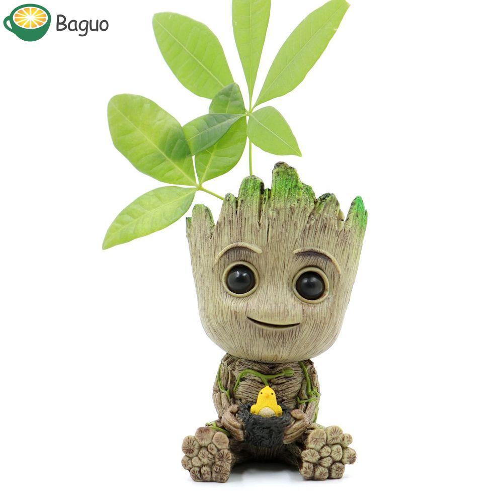BAGUO Cây Người Groot Mô Hình Ngồi Trang Trí Ô Tô Mini Groot Hình Đồ Chơi Avengers Marvel Mô Hình Bú