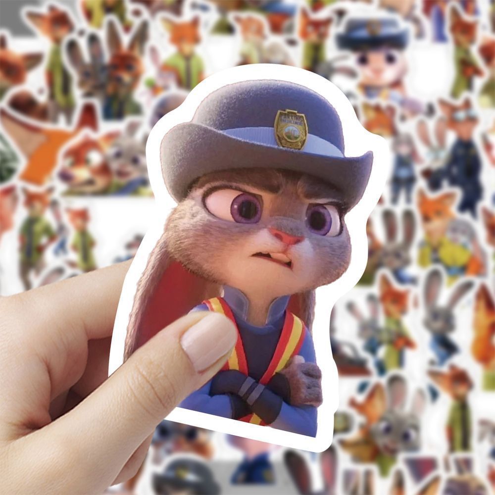 180 Judy Nick Sticker Crazy Zoo Anime Movie diy Chống Thấm Nước Trang Trí Sổ Tay Chất Liệu Hình Ảnh2