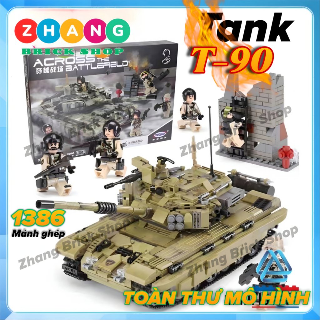 Mô hình xe tăng T90 Tank Scorpio Decepticon Tank Army Tiger Minifigures Xingbao XB06015