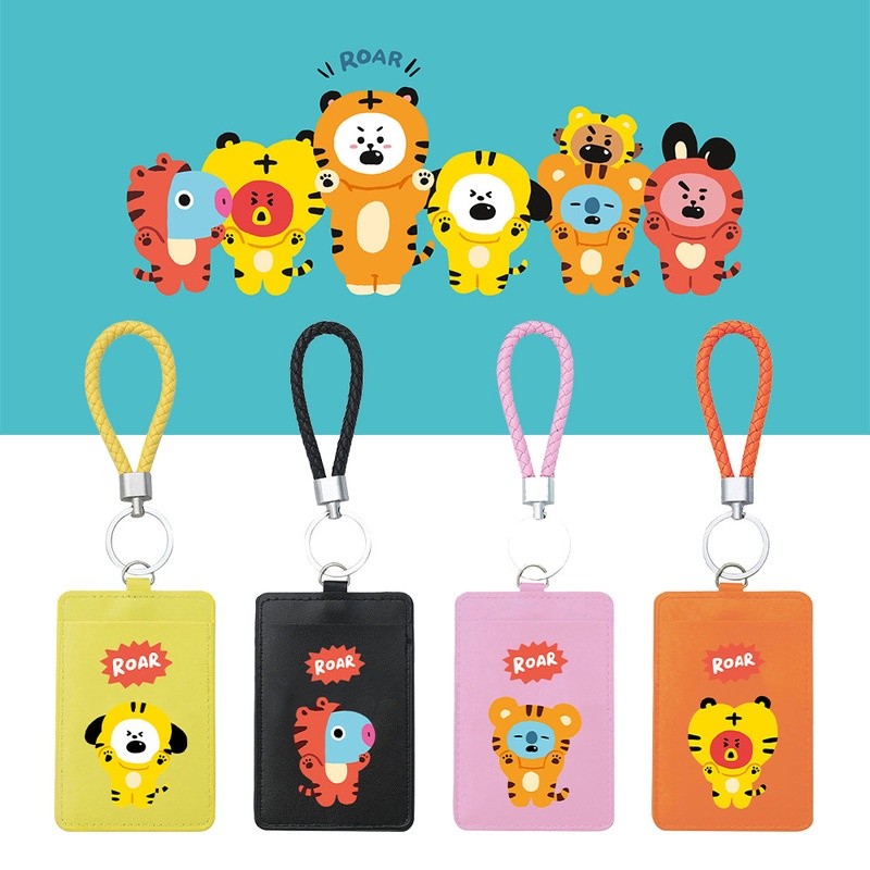 OA3 BTS TIGER Hoạt Hình Dây Huy Hiệu Thẻ Tay Áo Giấy Phép Làm Việc Xe Buýt Tay Áo Thẻ Học Sinh Đi Họ