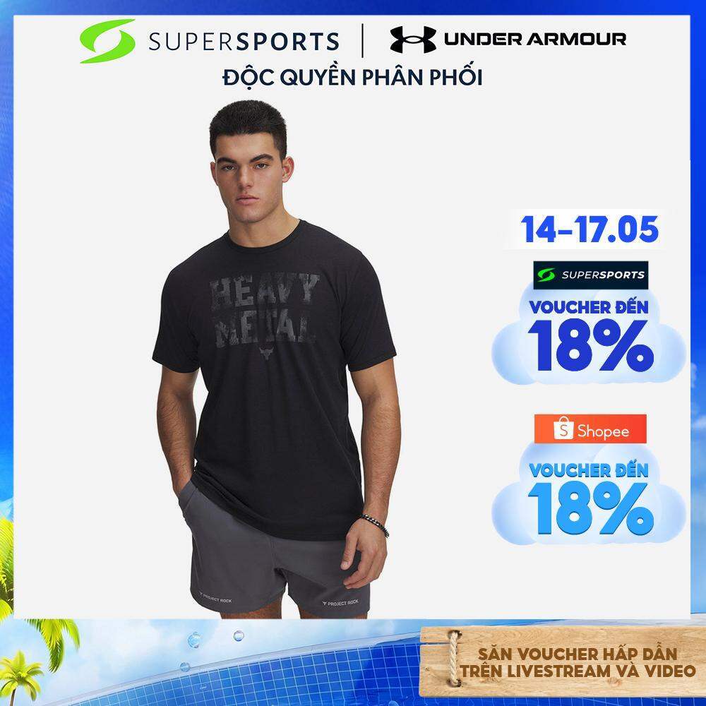 Áo Thun Nam Under Armour Project Rock Metal Shortsleeve - Đen - 1389983-001