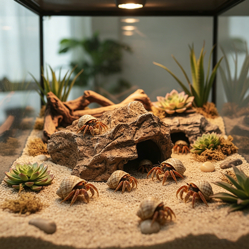 Mô phỏng Rock Hide Hole Gecko Horned Frog Pet Scorpion Hermit Cua Hide Nest