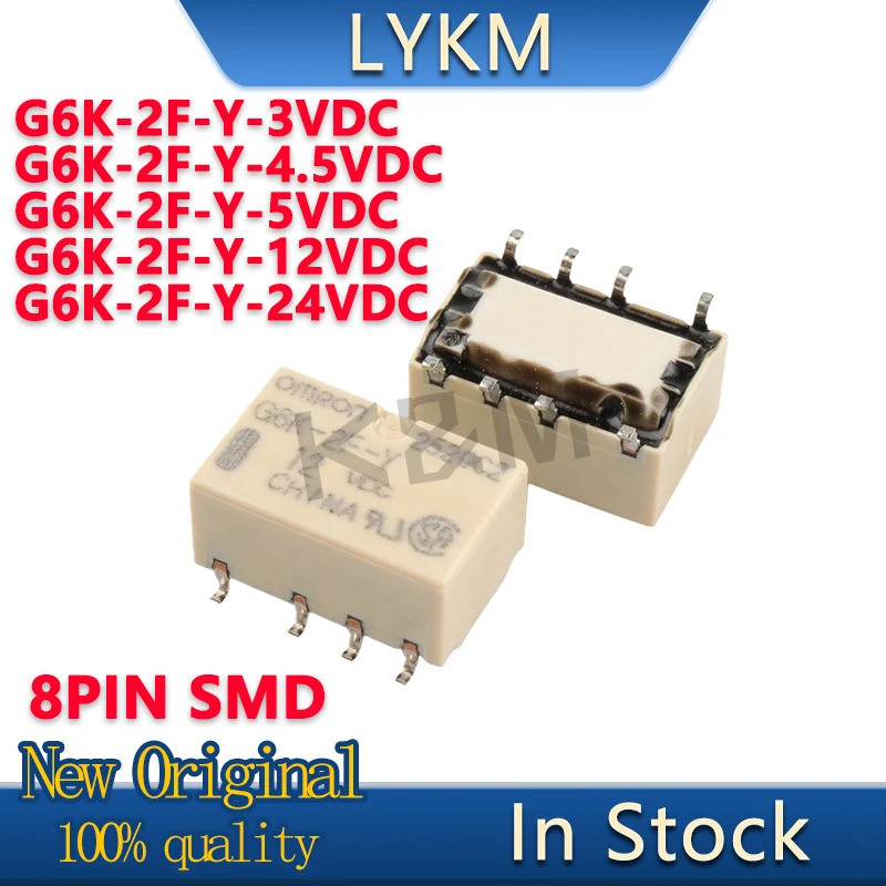 5 CÁI G6K-2F-Y-3VDC 3V G6K-2F-Y-4.5VDC 4.5V G6K-2F-Y-5VDC 5V G6K-2F-Y-12VDC 12V G6K-2F-Y-24VDC 24V M