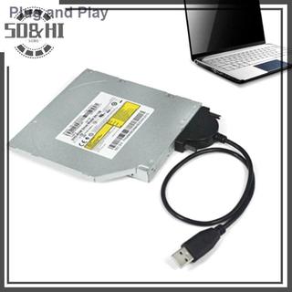 [SD& HI] Cáp USB 2.0 SATA CD / DVD-ROM Cáp chuyển đổi trình điều khiển quang cho máy tính xách tay PC (vn)
