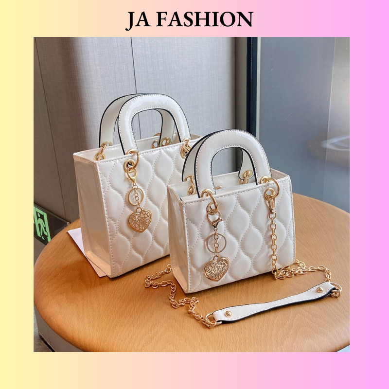 Túi Xách Nữ Da Bóng Kiểu Vuông Thời Trang Âu Mỹ (có 2 size), Túi Đeo  Chéo Cao Cấp (JA-11) JA SHOP