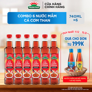  Combo 6 Nước mắm Thuận Phát cá cơm than 740ml - Với 16 dưỡng chất 