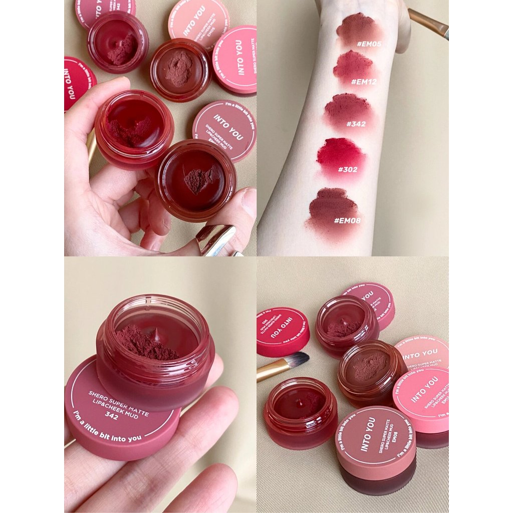 Into you Canned Lip Clay 342 Lip Glaze em525 Màu Khỏa Thân Series 08 Matte pd02 Son Môi Làm Trắng Da