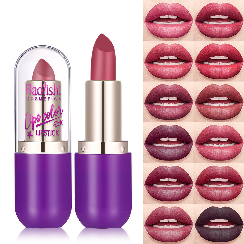 Matte Lipstick Trang điểm YABAOLIAN Matte Lipstick Non-Stick Cup Matte Lipstick