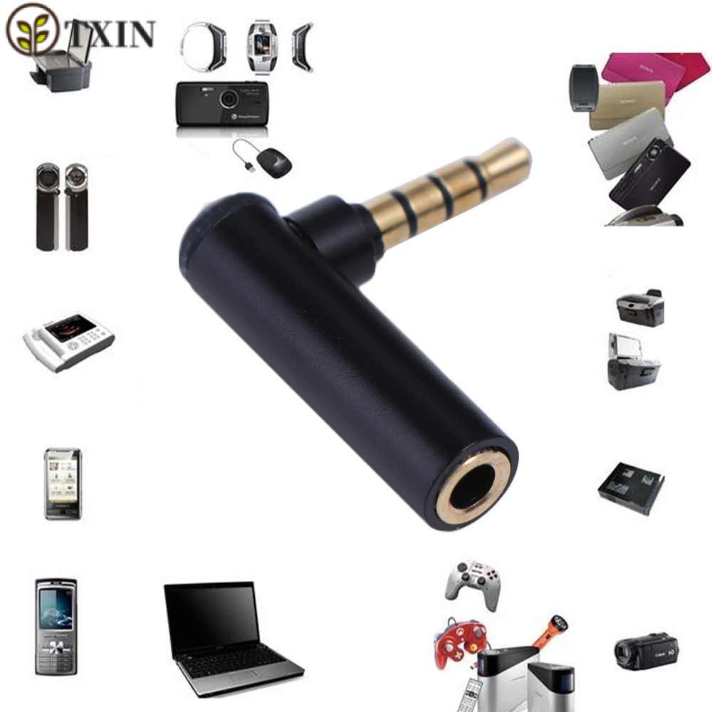 TXIN 3.5mm Bộ Chuyển Đổi Mic Mic Micro Jack Cắm Âm Thanh Góc Phải Tai Nghe Jack 90 Độ Tai Nghe Jack 