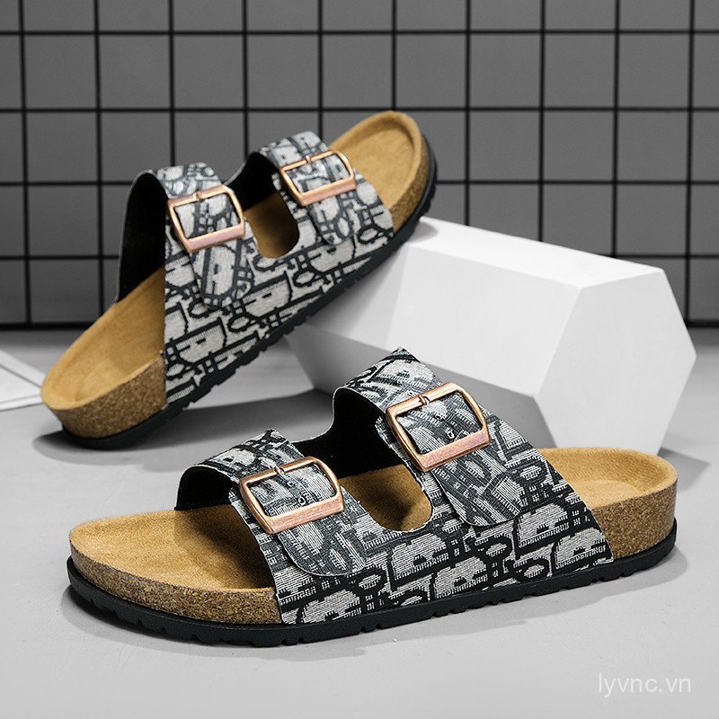 Dayuan Ánh Sáng Sang Trọng Birkenstock Cork Dép Mules Retro Khóa Đi Biển Nam Nữ Hợp Thời Trang Dép