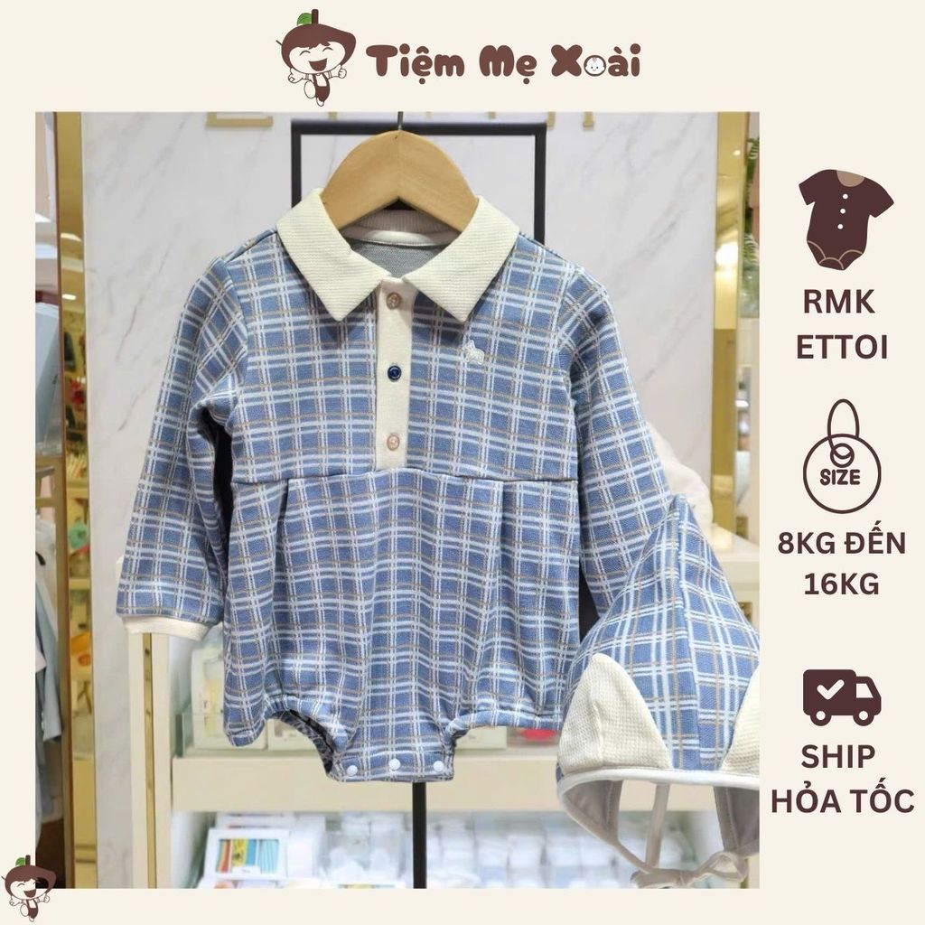 Set  đôi rmk ettoi kèm mũ ettoi sọc xanh rmk cực đẹp cho bé