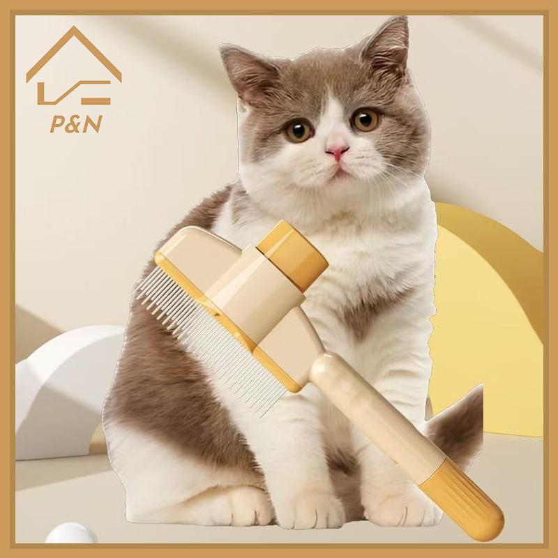 [P & N} Dogb Pet Hair Remover One Button Dogs Brush Cat Brush Massagebs Dog Grooming Brushes Tool Pe