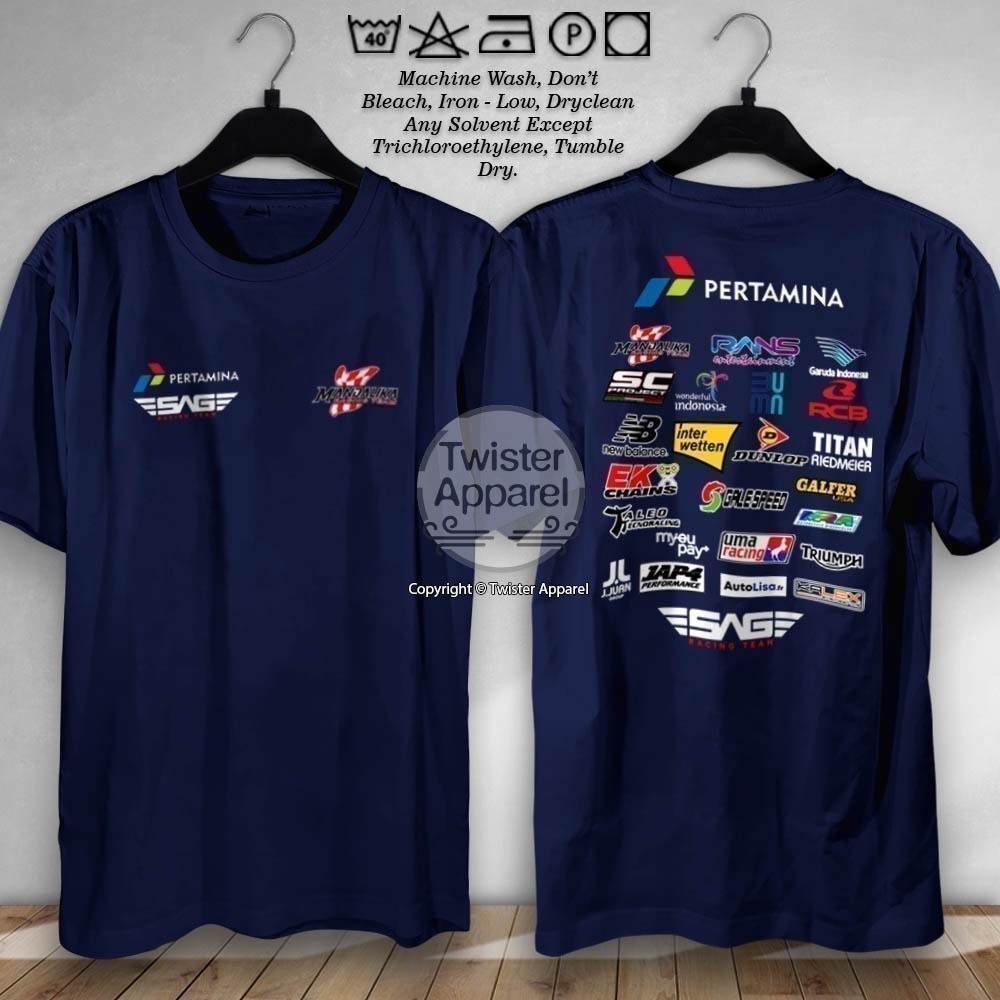 2025 Pertamina thời trang Mandalika Circuit Nhà tài trợ Moto GP Áo thun SAG Racing Team Áo sơ mi Lom