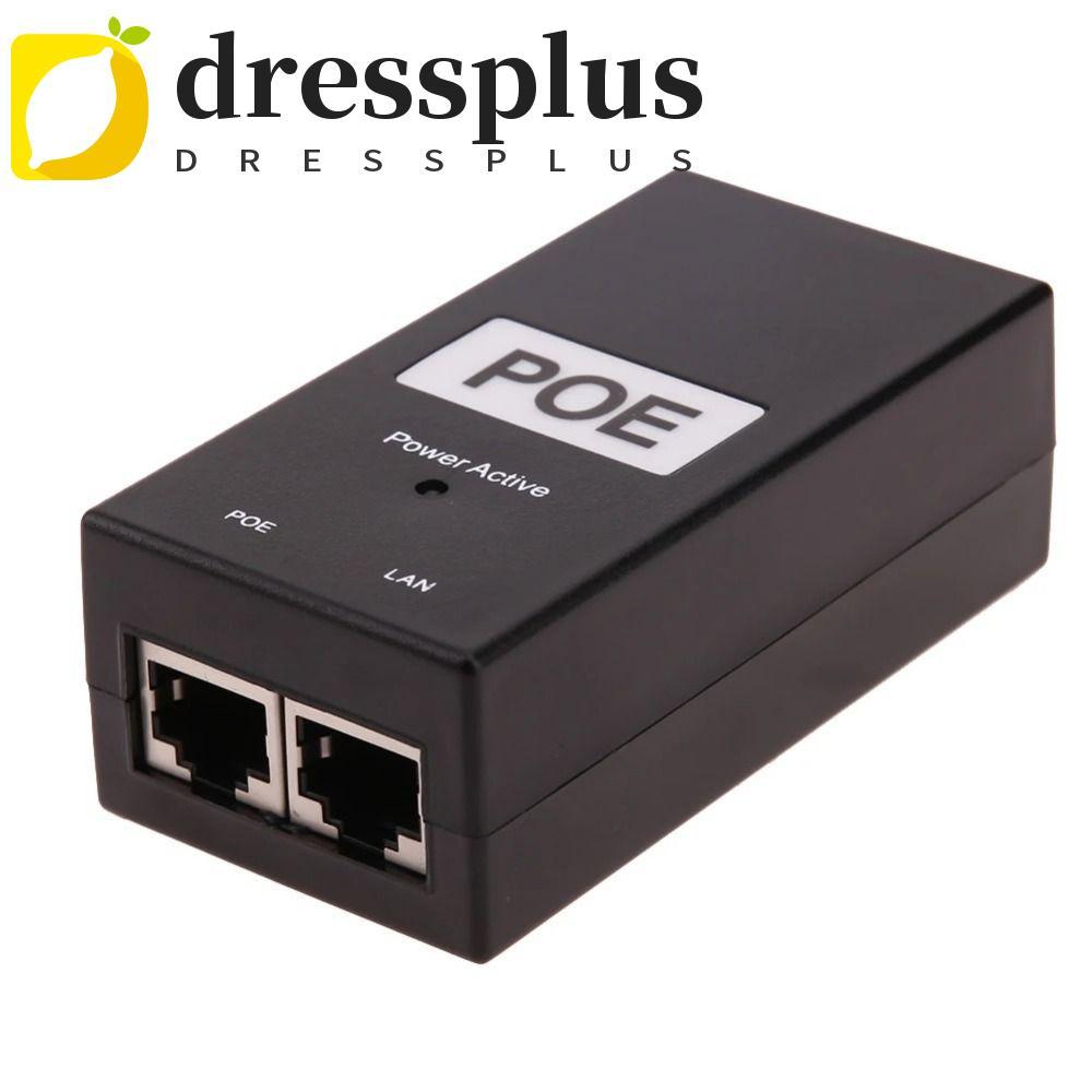 DRESSPLUS POE Power Injector, 24V / 48V 0.5A Bộ nguồn POE tương thích, Bộ định tuyến Nguồn điện Đầu 