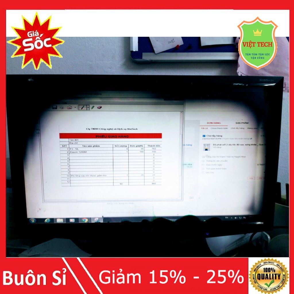 Màn hình ACER 19,5 inch G195HQV Hỏng màn - Bo Mạch vẫn OK- Cho thợ lấy mạch