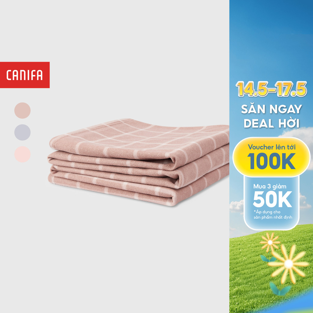 Chăn nỉ cá nhân 1m2x1m9 họa tiết caro CANIFA 9HE25A002