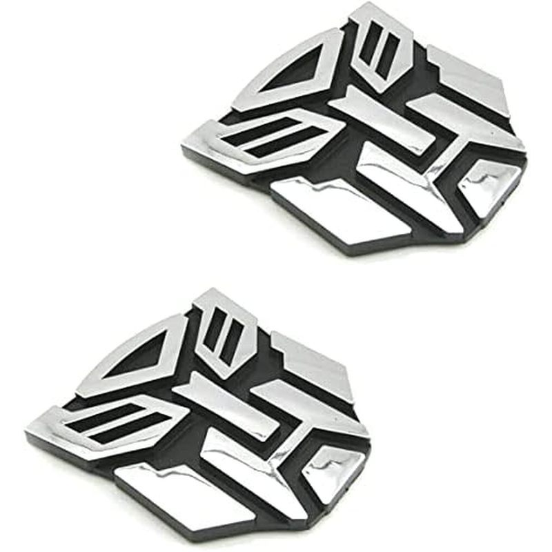 2 Chiếc Trong Bộ Transformers Biểu Tượng - Cao 3 "Cho Xe Ô Tô Autobot Miếng Dán Cặp Chrome Hoàn Thiệ