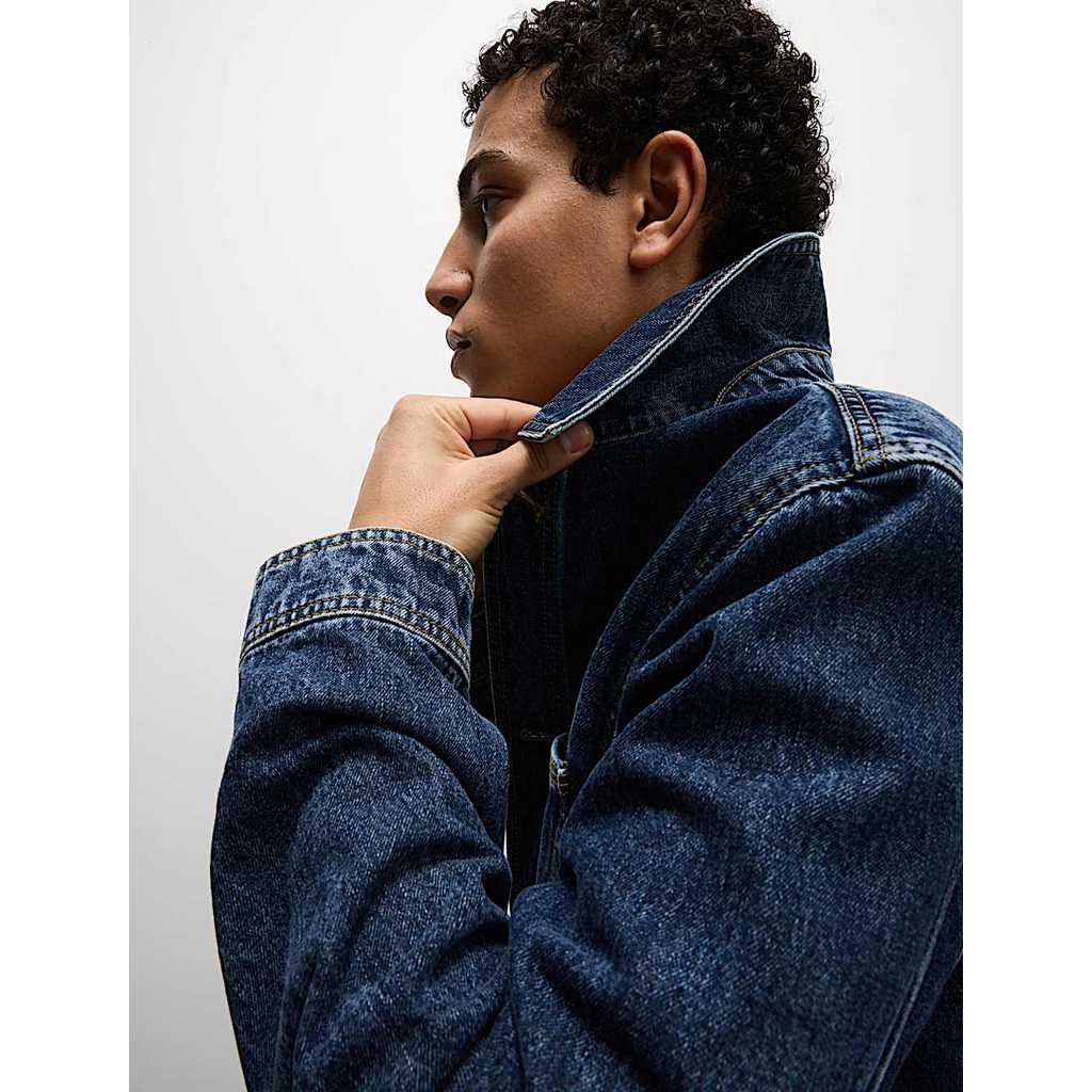 M&S - Jacket Men  - Denim Jacket - MID BLUE