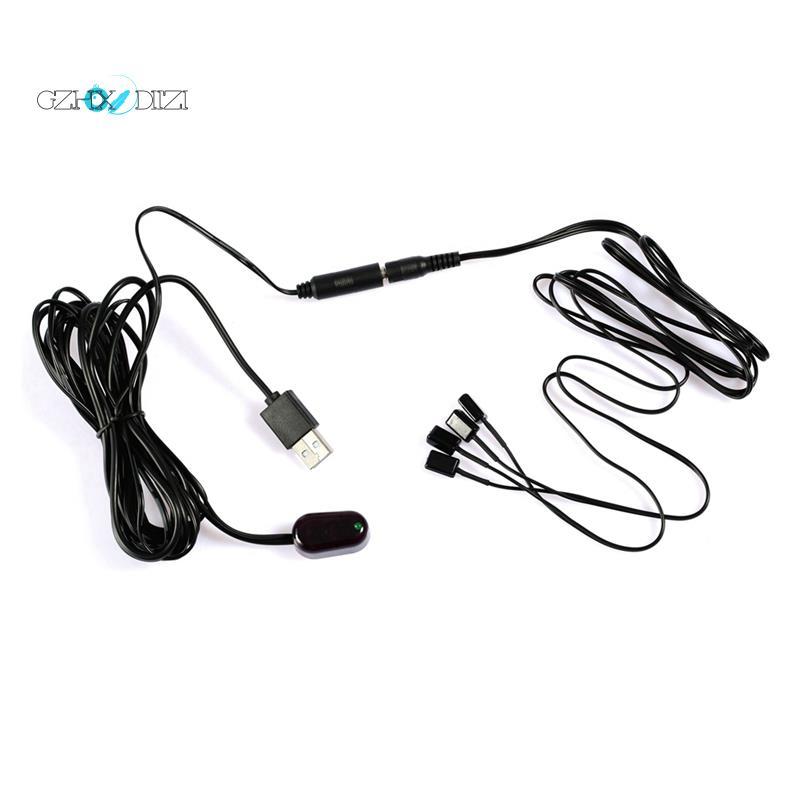 IR Remote Repeater 1Pc IR Thu + 4Pc IR Emitter Emitters Repeater Kit Bộ chuyển đổi USB từ xa hồng ng