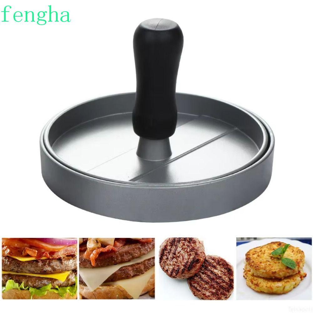 Khuôn Hamburger FENGHA, Máy ép thịt Hamburger chống dính bằng nhôm, Máy ép thịt tròn tròn bằng thép 