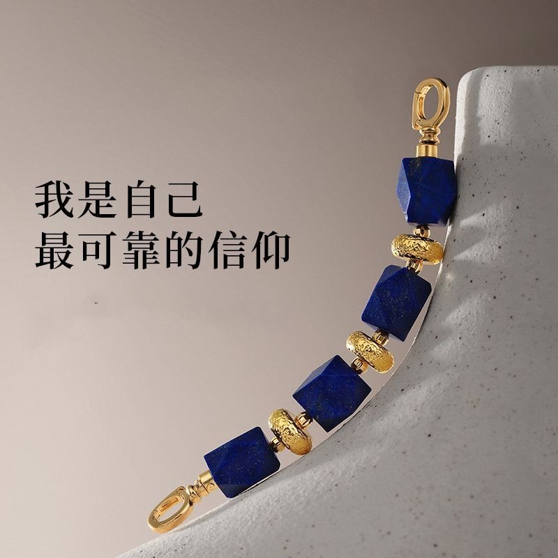 Ánh sáng sang trọng retro body mind series cyanite dây chuyền 18K mở rộng - Trang sức cao cấp