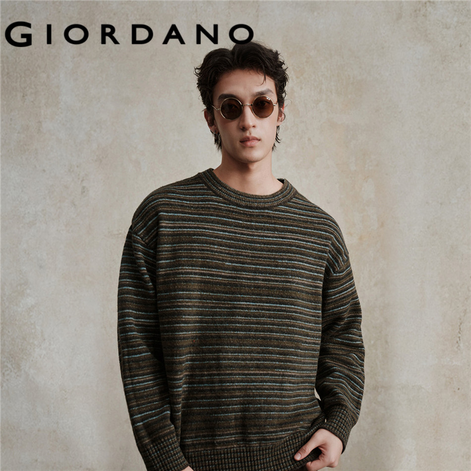 GIORDANO MEN Stripe loose sweater 18055708