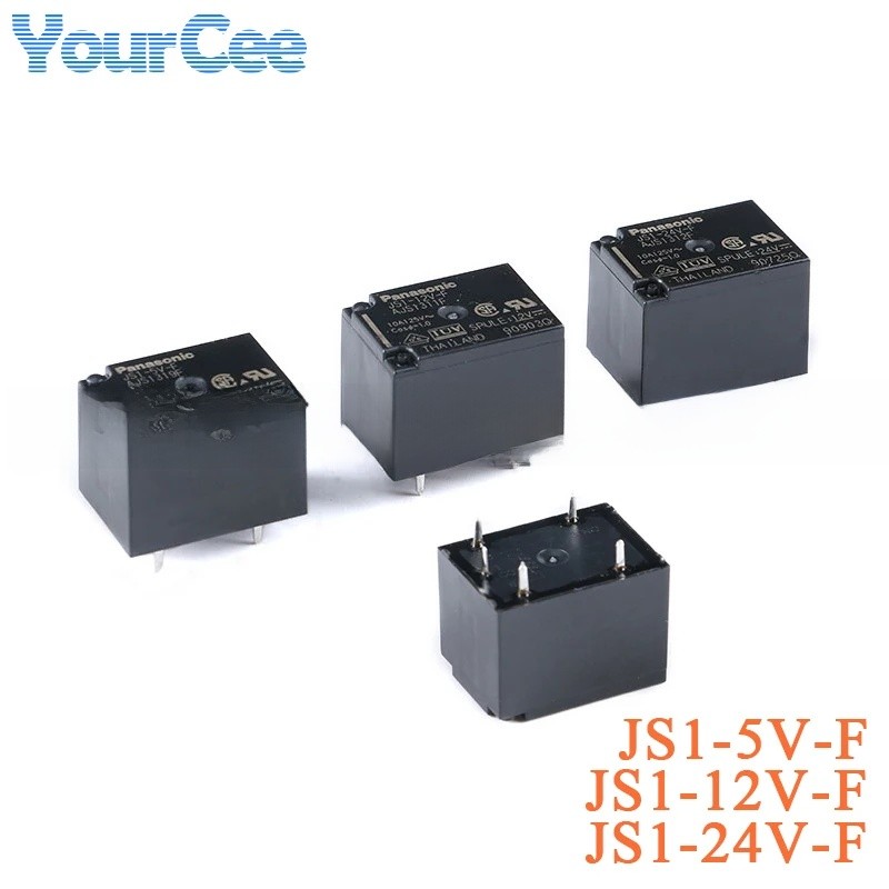 Rơle nguồn JS1-5V-F AJS1319F JS1-12V-F AJS1311F JS1-24V-F AJS1312F 5pin DC5V 12V 24V 10A
