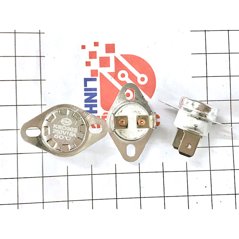 [Combo 2 chiếc] KSD302 Relay nhiệt 50 độ 16A 250V thường đóng 2 chân