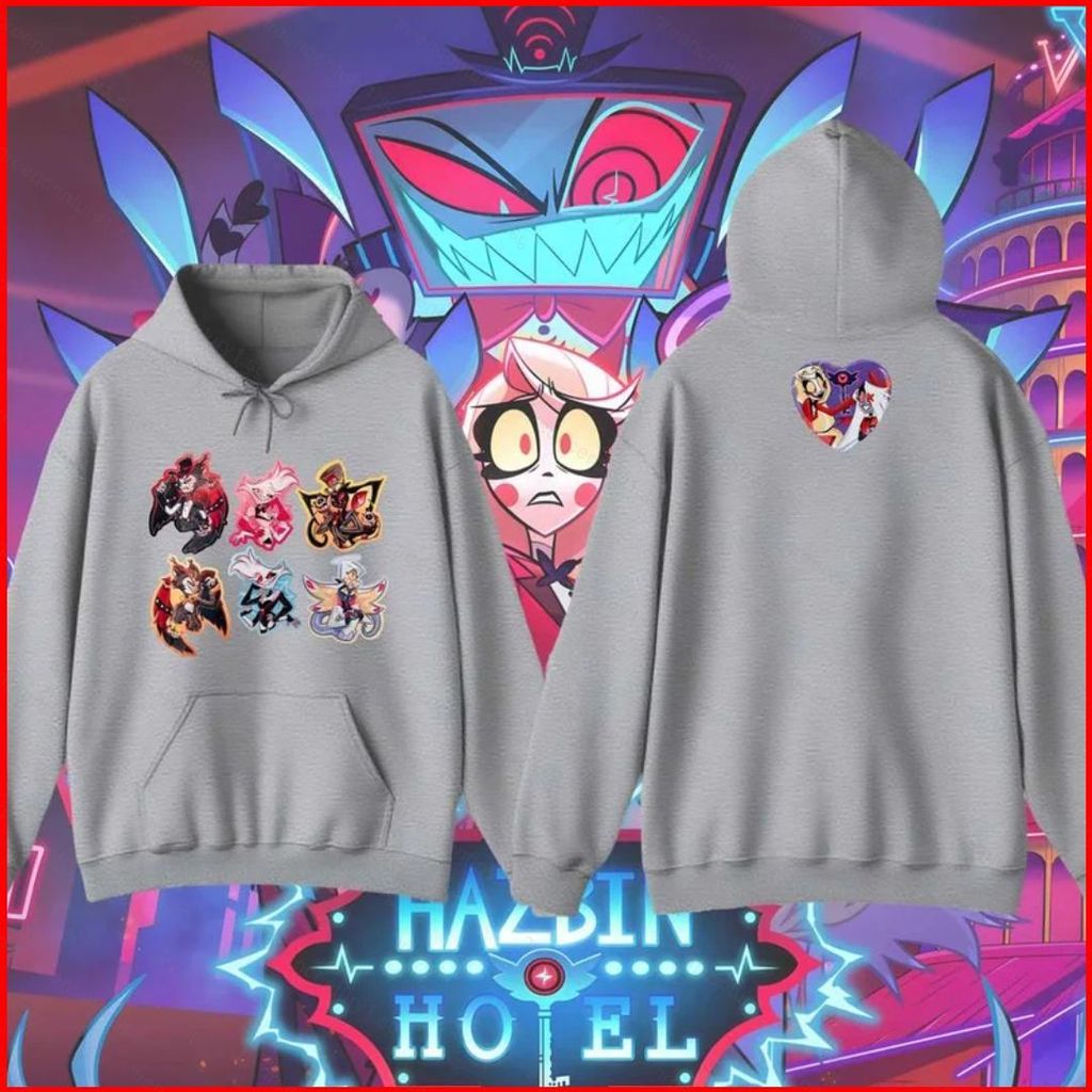 GC1 Hazbin Hotel Vaggie Angel Dust Hoodie Anime Áo Unisex Dài Tay Top GC1