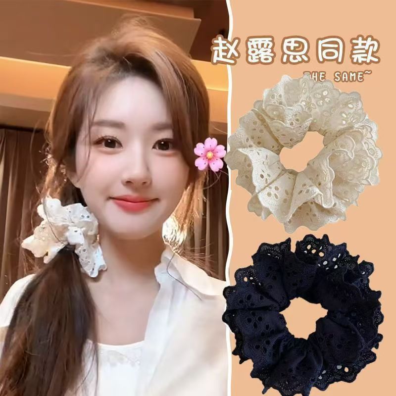 Scrunchy tóc màu ren đẹp cho nữ 2025 - Phụ kiện tóc thời trang 1KJ8
