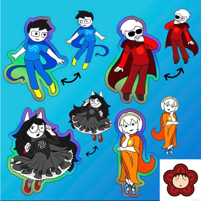 Móc khoá Homestuck Beta Kids Acrylic Charm Keychain with Lanyard John Egbert Dave Strider Rose Lalon