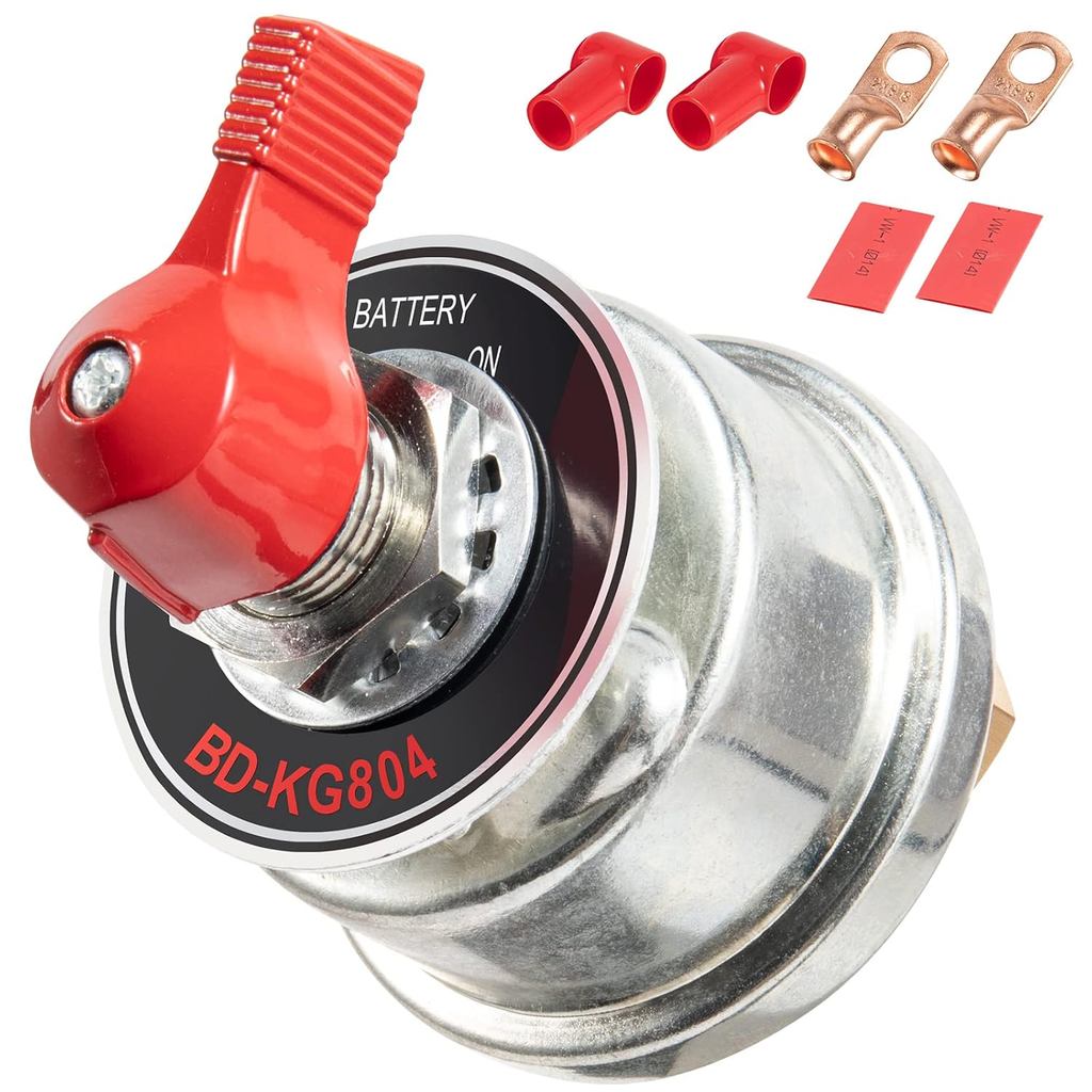 Công tắc ngắt kết nối pin dòng điện cao 300A, Công tắc cách ly cắt pin chính 12-24V có tấm mặt cho ô tô, xe cộ, RV và thuyền biển, ngăn ngừa thoát nước pin