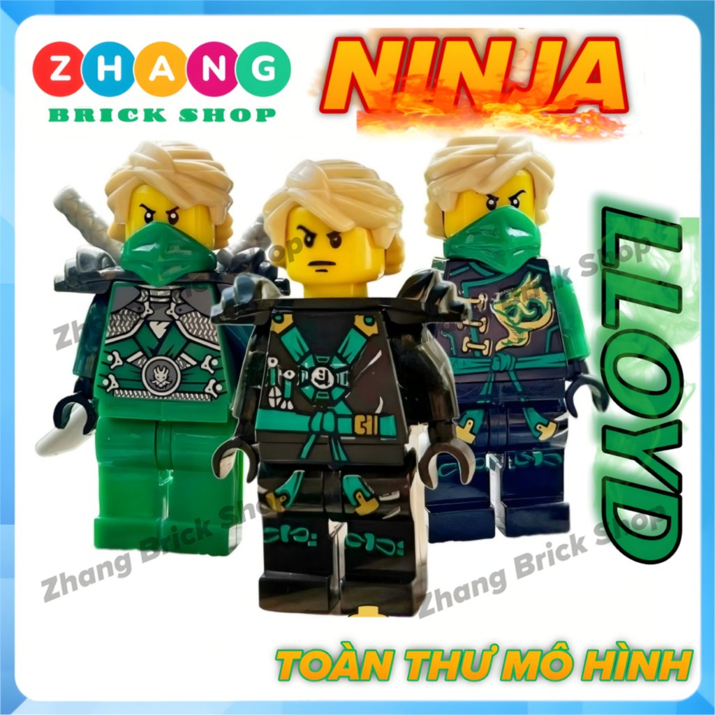 Mô hình nhân vật Ninja Lloyd garmadon các season Dod 4 6 quà tặng trang trí bánh sinh nhật Jinrun Zh