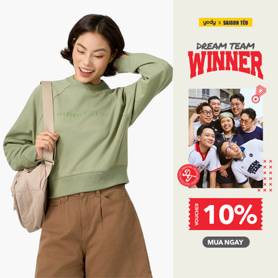 Áo Nỉ Nữ YODY Áo Sweater Dáng Ngắn In Chữ mềm mại TRA - WCSW25F045