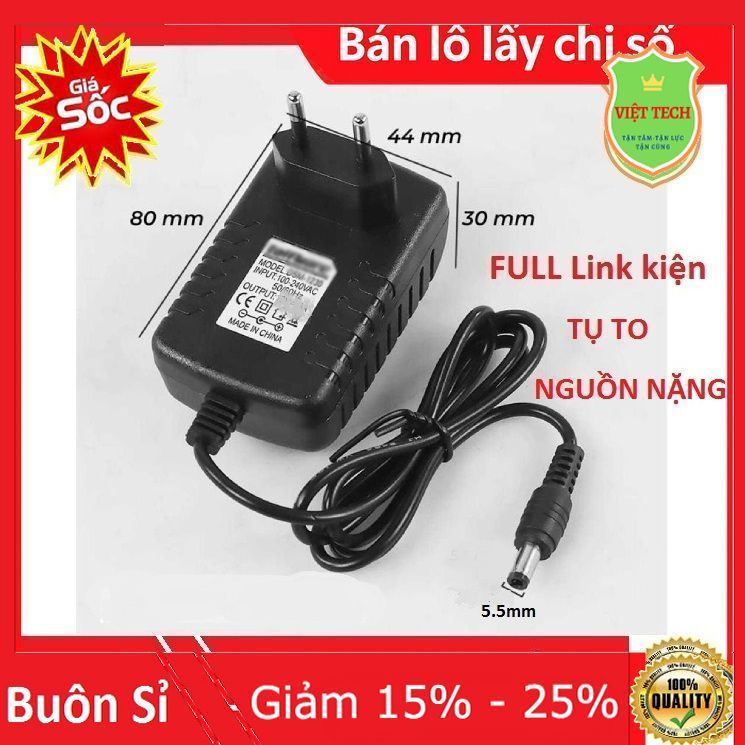 Nguồn 12V 3A - Adapter 12V chân to - Mạch xịn Full link kiện